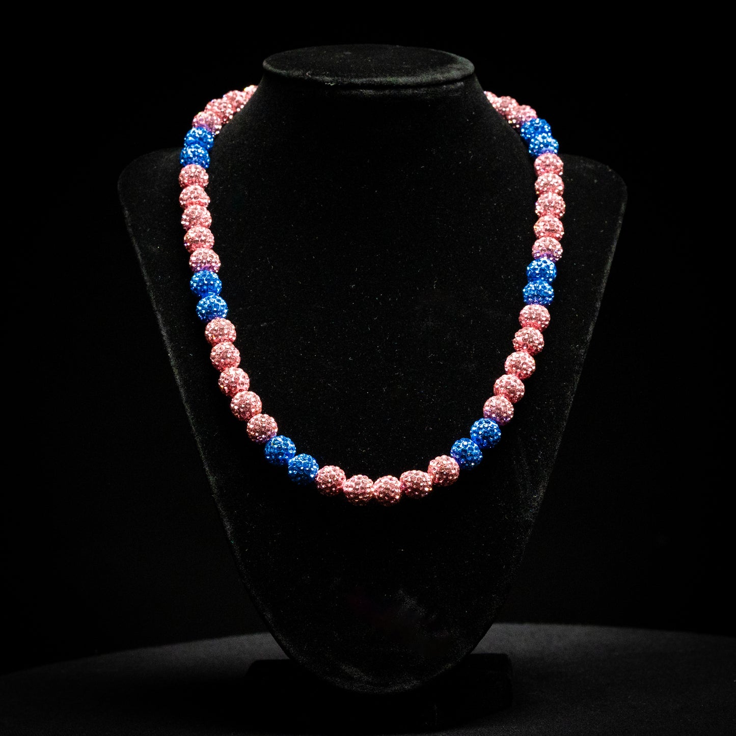 Rhinestone Necklace (Cotton Candy Wave)